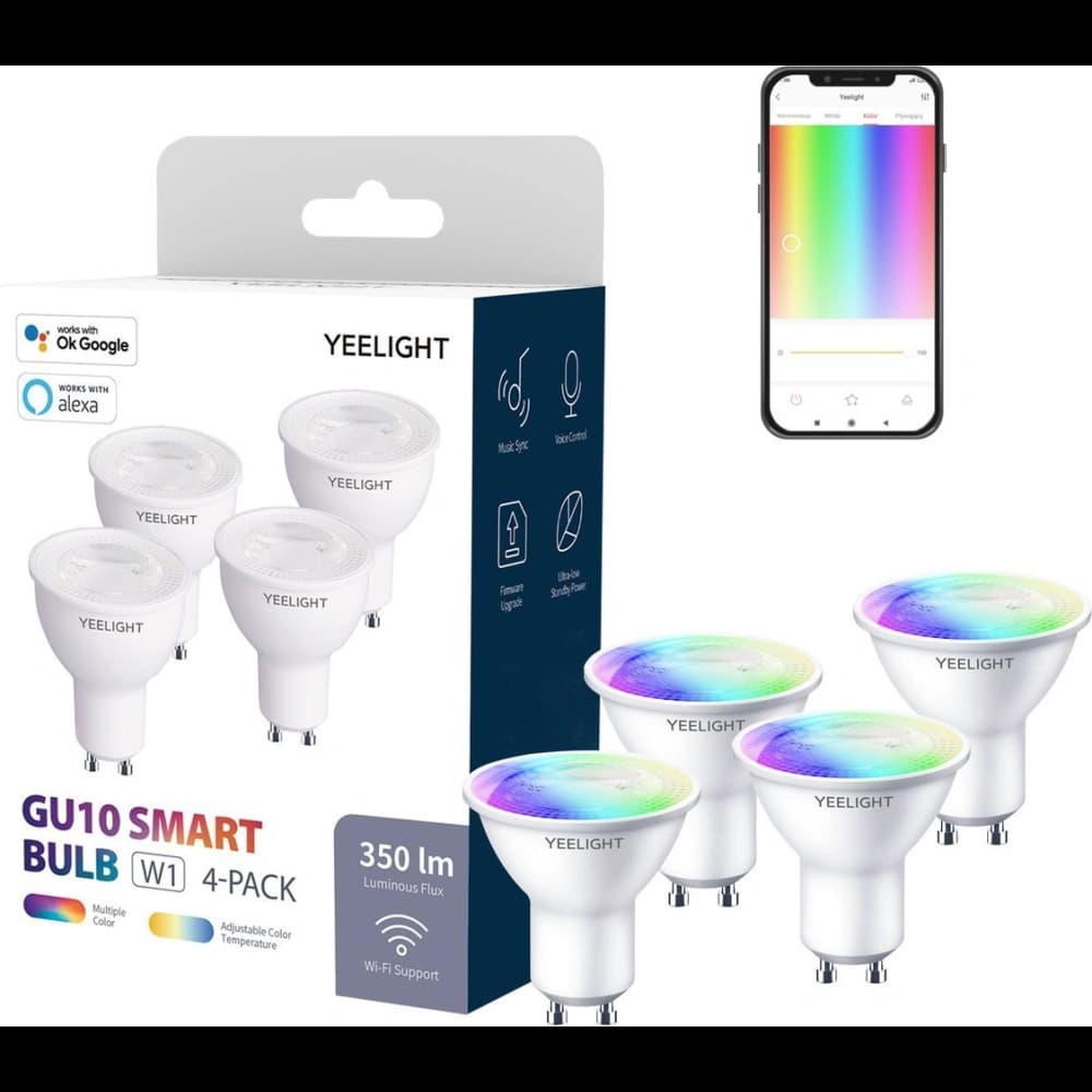 Inteligentă bec Yeelight W1 GU10 (culoare) [4 PACK] - 1