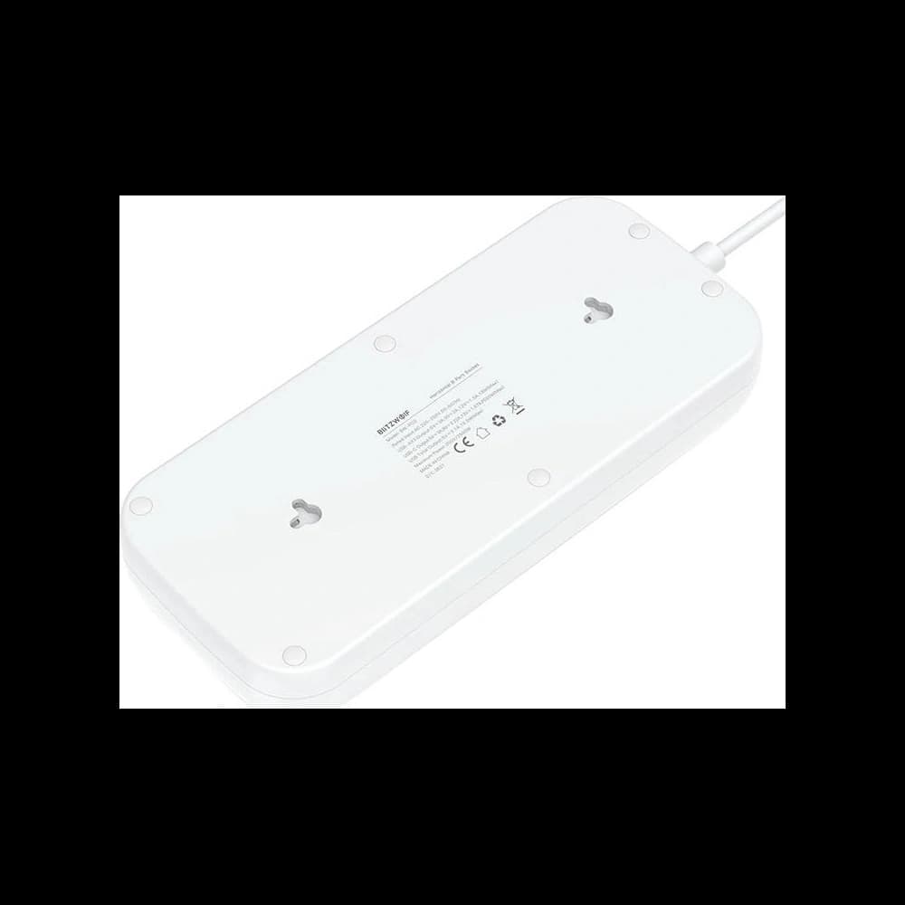 BlitzWolf BW-PC2 Extension & USB Charger 8x AC + 3x USB, 1x USB-C, 2500W - 2