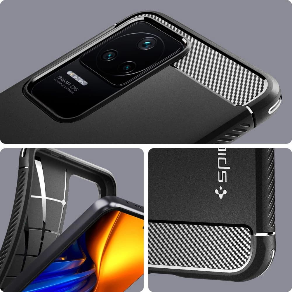 Etui Spigen Rugged Armor POCO F4 Matt Fekete - 9