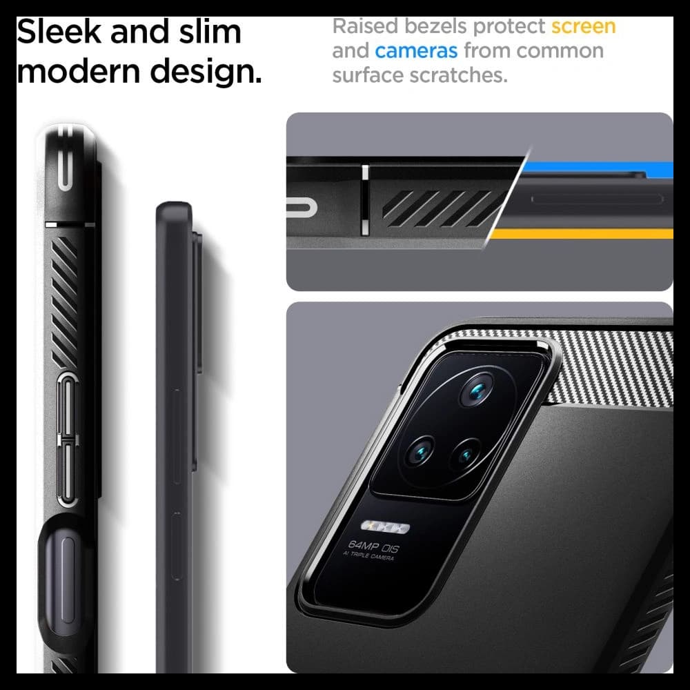 Etui Spigen Rugged Armor POCO F4 Matt Fekete - 10