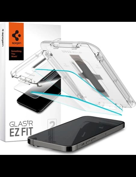 Gehärtetes Glas Spigen GLAS.tR ez Fit Apple iPhone 14 Pro Clear [2 PACK]
