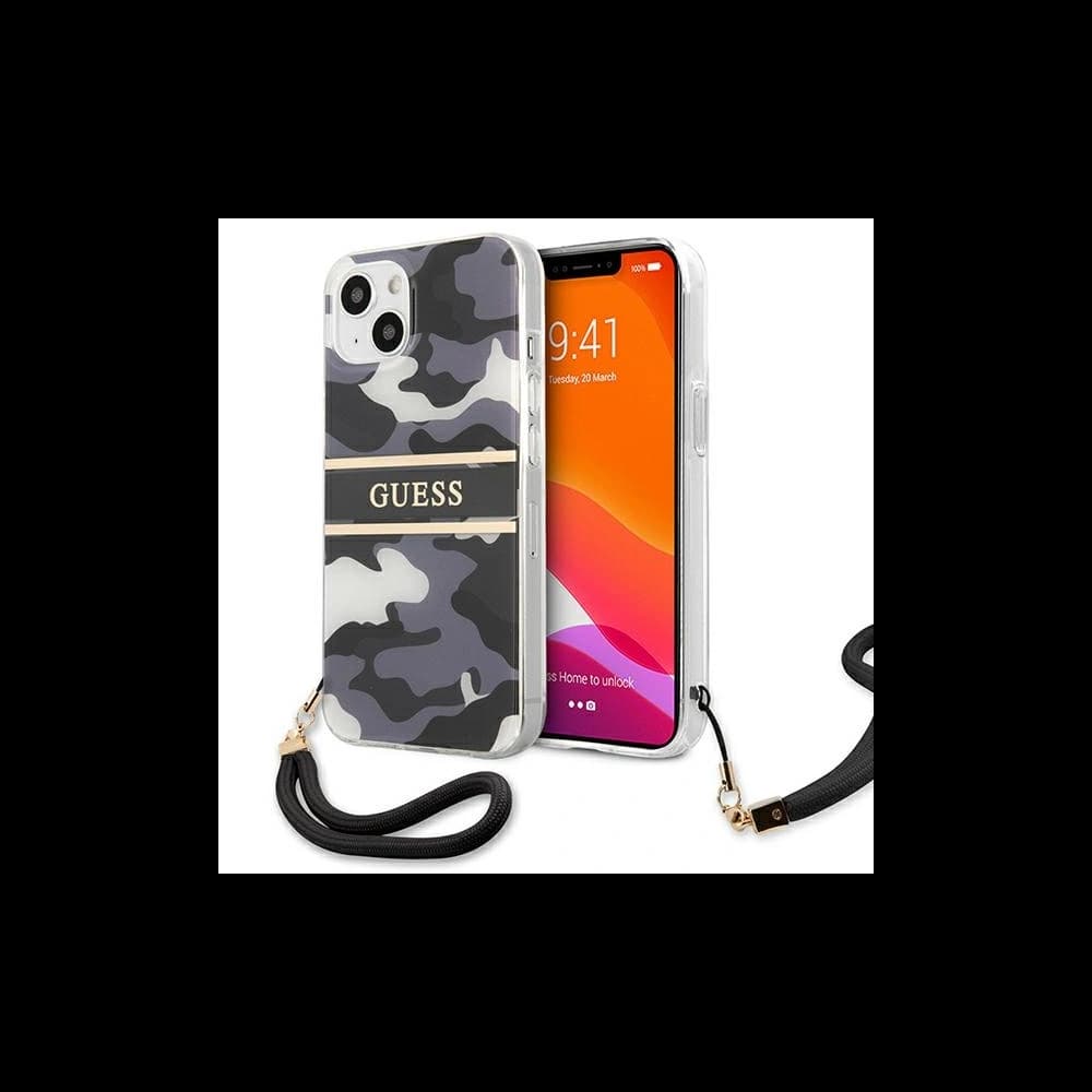 [OUTLET] Guess GUHCP13MKCABBK Apple iPhone 13 black hardcase Camo Strap Collection - 1