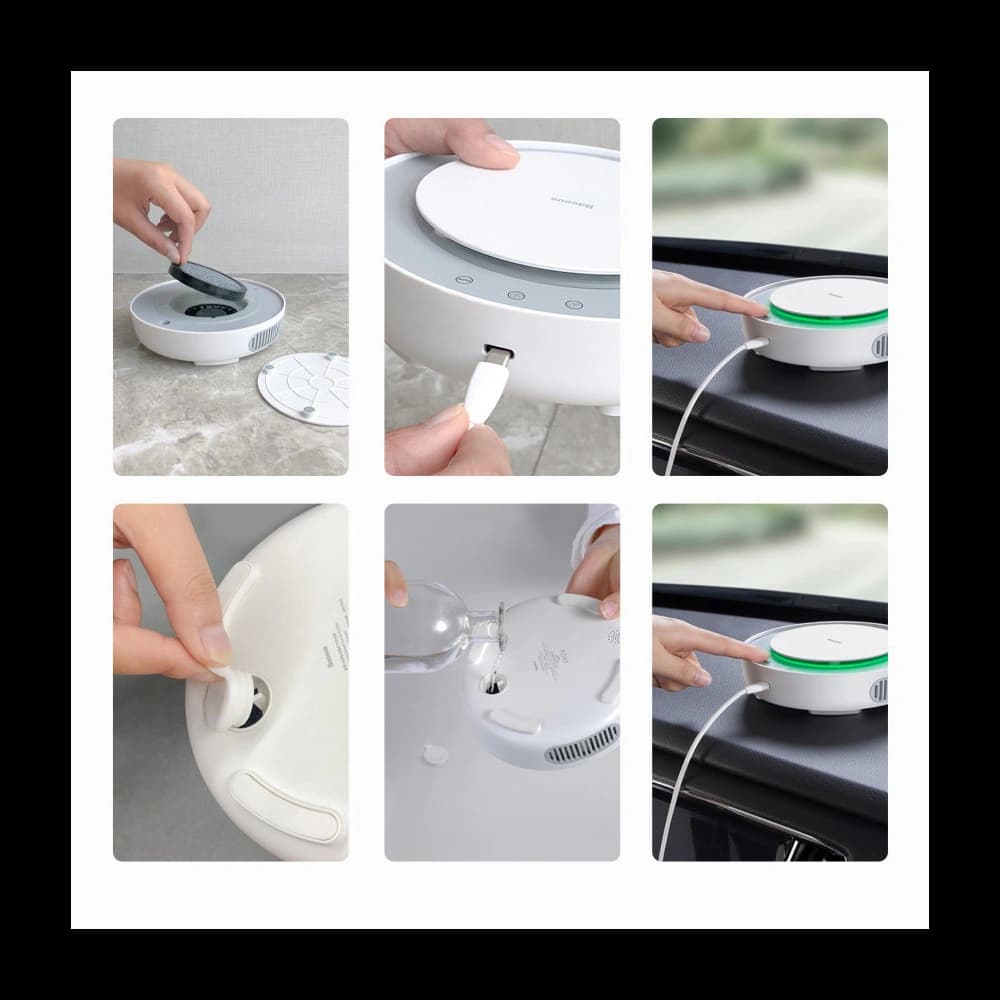 Baseus automobilový osvěžovač vzduchu s funkcí zvlhčování černý - 16