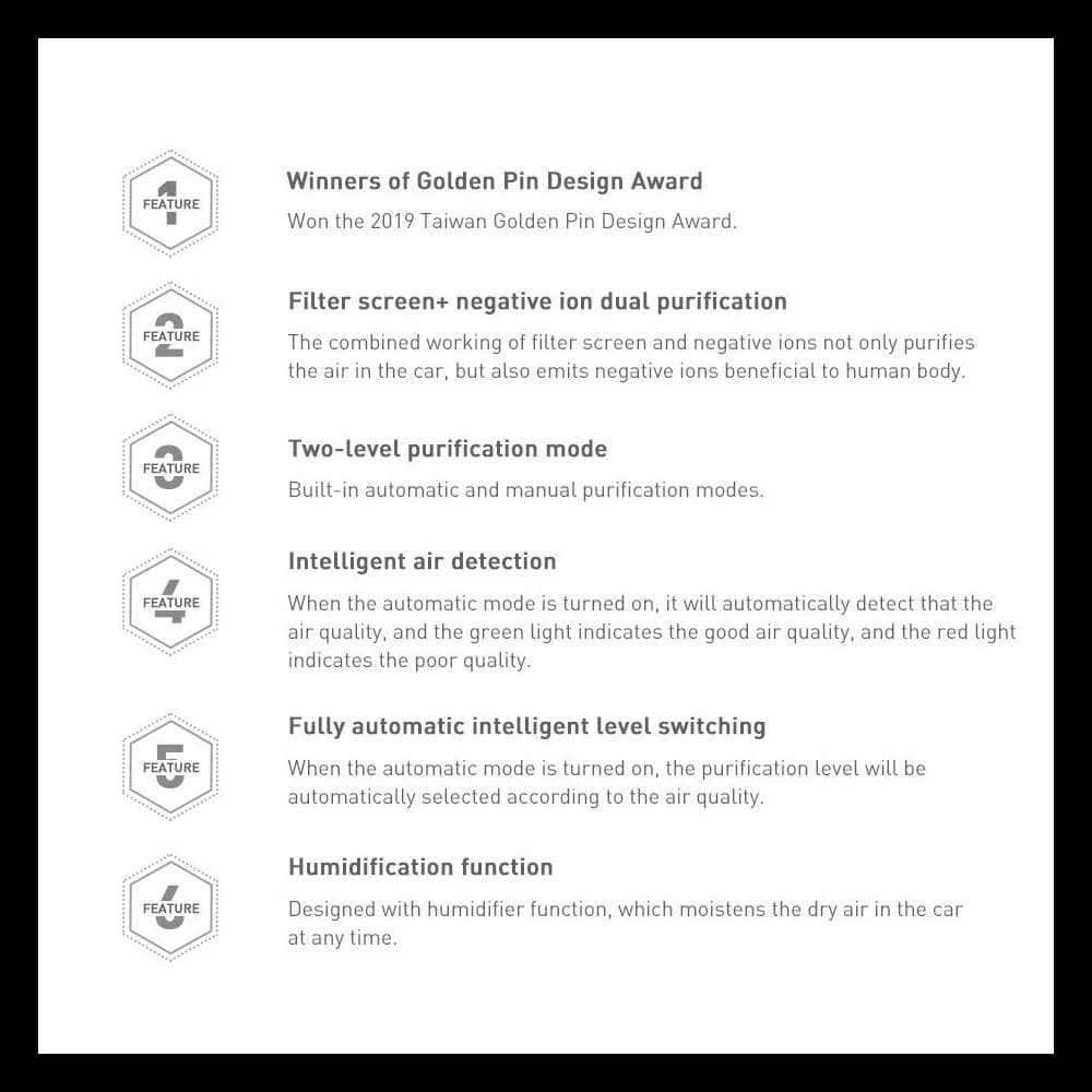 Baseus automobilový osvěžovač vzduchu s funkcí zvlhčování černý - 19