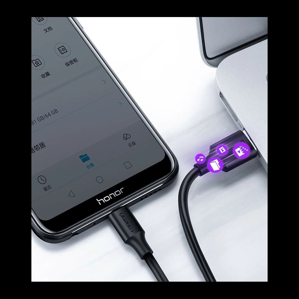 UGREEN US289 Kabel USB/microUSB 2,4A 480Mbps 1,5m schwarz - 17