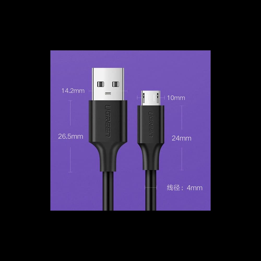 UGREEN US289 Kabel USB/microUSB 2,4A 480Mbps 1,5m schwarz - 19