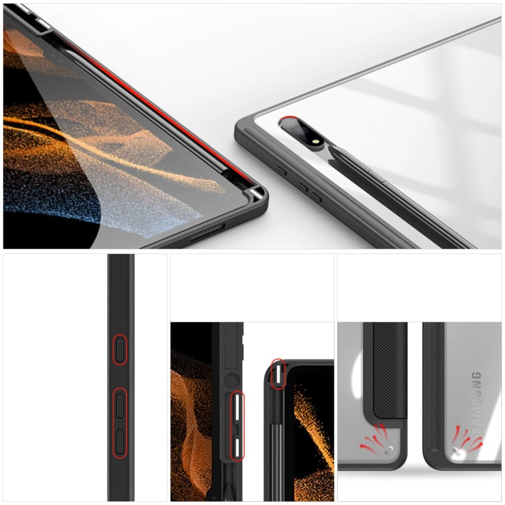 Etui Dux Ducis Toby Samsung Galaxy Tab S8 Ultra stylustartó fekete - 6