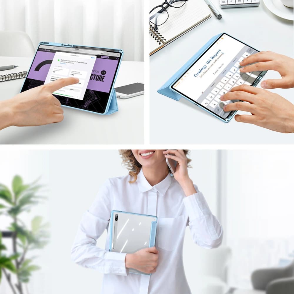 Dux Ducis Toby tok Samsung Galaxy Tab S8 Ultra stylus tartó kék - 21