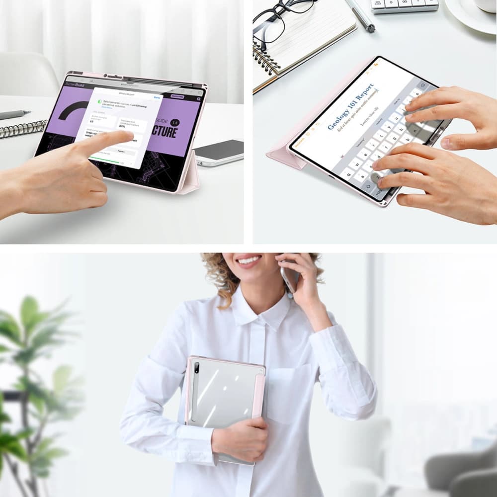 Dux Ducis Toby tok Samsung Galaxy Tab S8 Ultra stylus tartó rózsaszín - 21