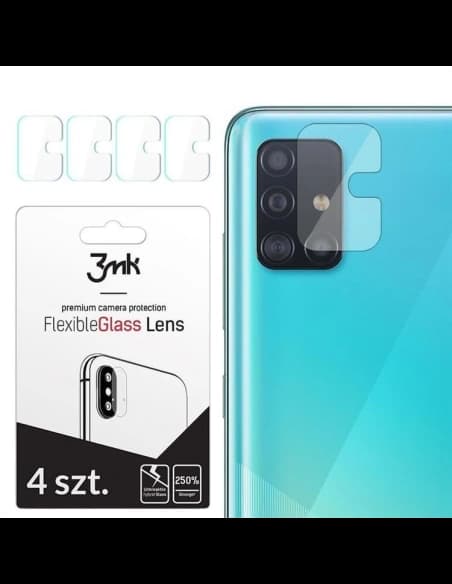 Hybridglas für die Kameraobjektiv 3MK Lens Protection Samsung Galaxy A51 [4 PACK]