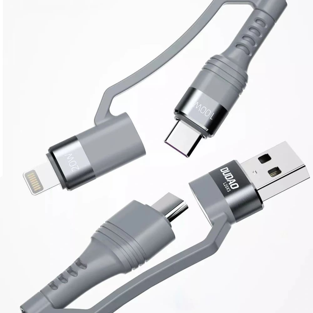 Kábel Dudao 4w1 USB-C PD/USB - USB-C/Lightning 1m szürke (L20XS) - 2