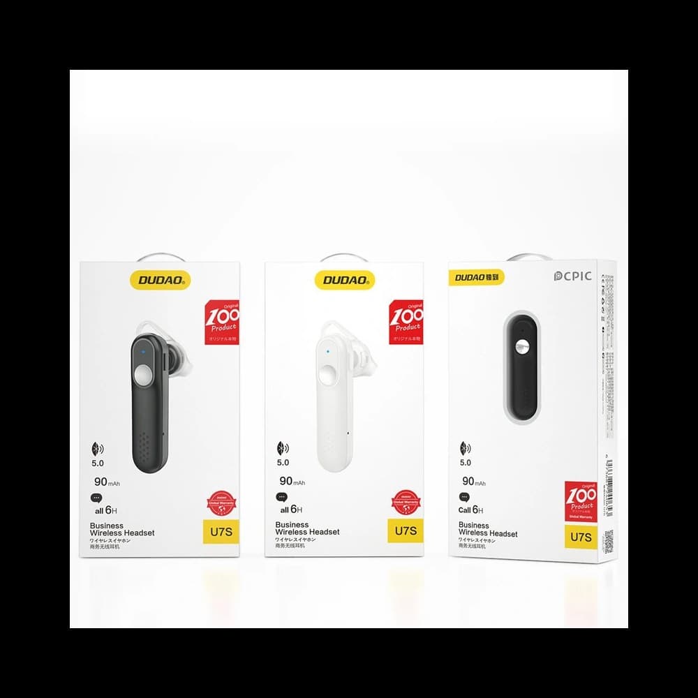 Dudao Headset Wireless Bluetooth 5.0 Earphone for Car Black (U7S black) - 5