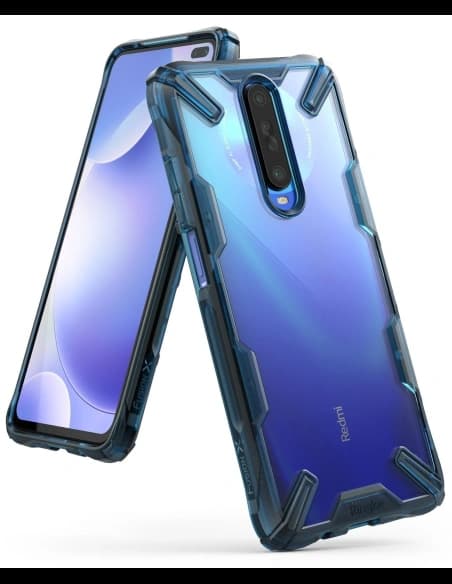 Etui Ringke Fusion-X Pocophone X2/Redmi K30 Albastru Spațial