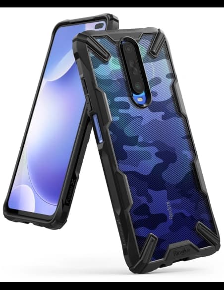 Etui Ringke Fusion-X Design Pocophone X2/Redmi K30 Camo (Moro) Negru