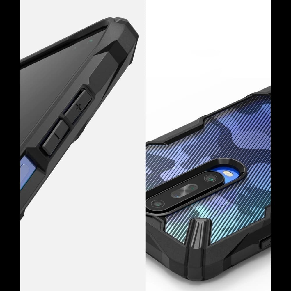 Etui Ringke Fusion-X Design Pocophone X2/Redmi K30 Camo (Moro) Negru - 4