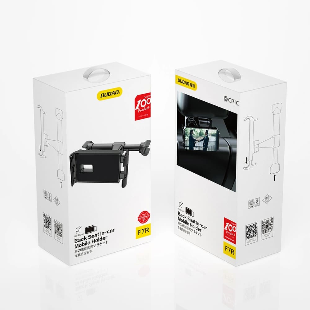 Autós fejtámlára szerelhető tartó Dudao fekete (F7R) - 5