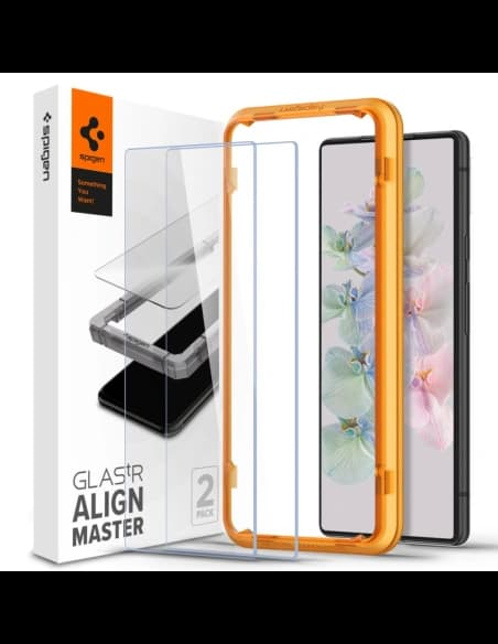 Gehärtetes Glas Spigen GLAS.tR Slim AlignMaster Google Pixel 7 Clear [2 PACK]
