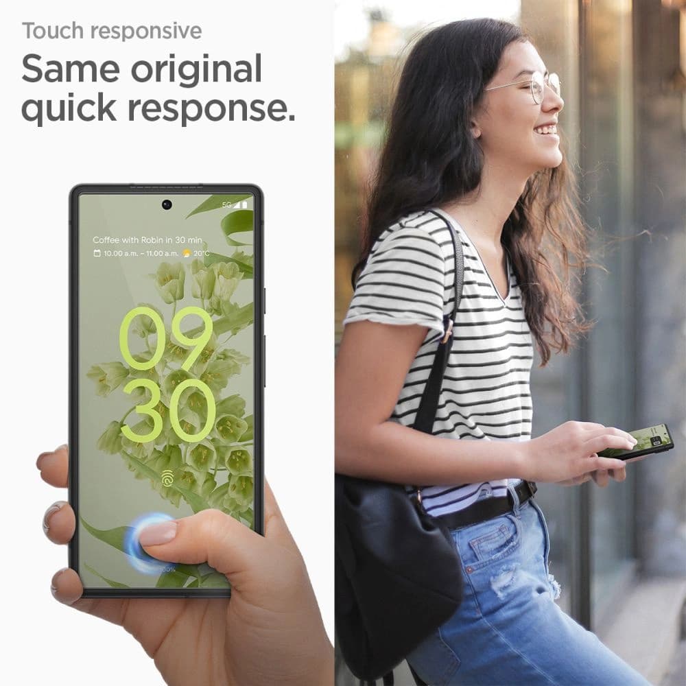 Gehärtetes Glas Spigen GLAS.tR Slim AlignMaster Google Pixel 7 Clear [2 PACK] - 4