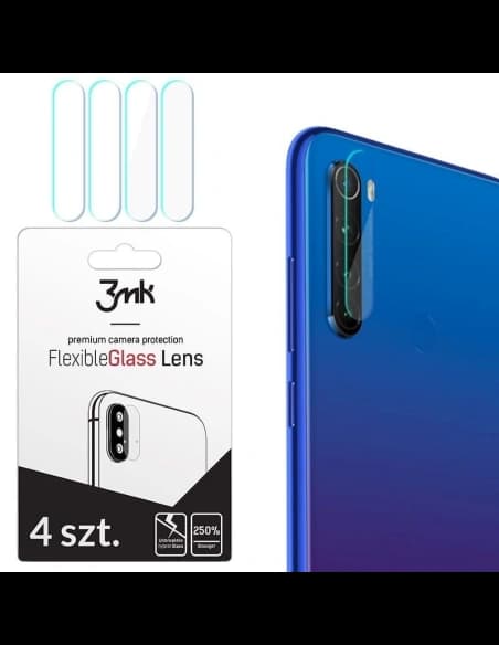 Hybriertes Glas für die Kameraobjektiv 3MK Lens Protection Redmi Note 8T [4 PACK]