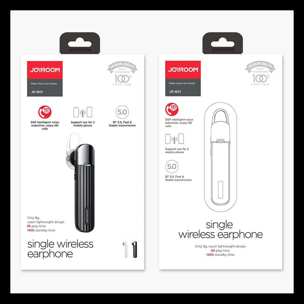 Căști fără fir Joyroom Bluetooth 5.0 pentru mașină alb (JR-B01) - 5