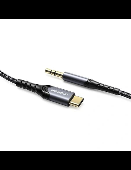 Kabel audio Joyroom AUX 3,5mm mini jack/USB-C 2m černý (SY-A03)