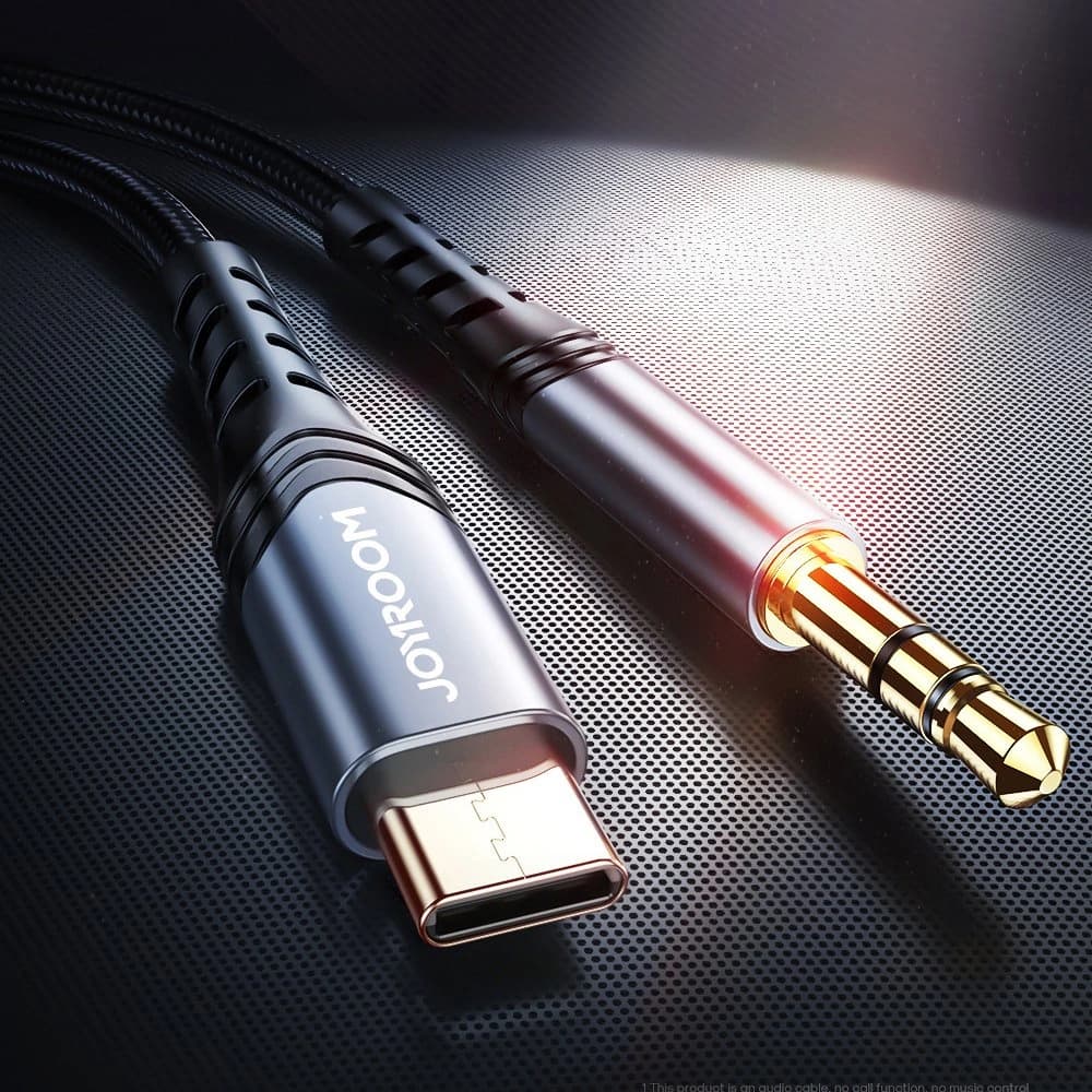 Kabel audio Joyroom AUX 3,5mm mini jack/USB-C 2m černý (SY-A03) - 2
