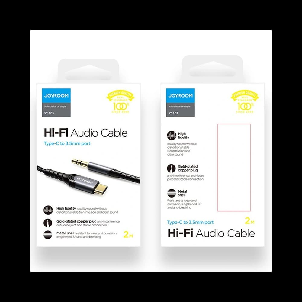 Kabel audio Joyroom AUX 3,5mm mini jack/USB-C 2m černý (SY-A03) - 5