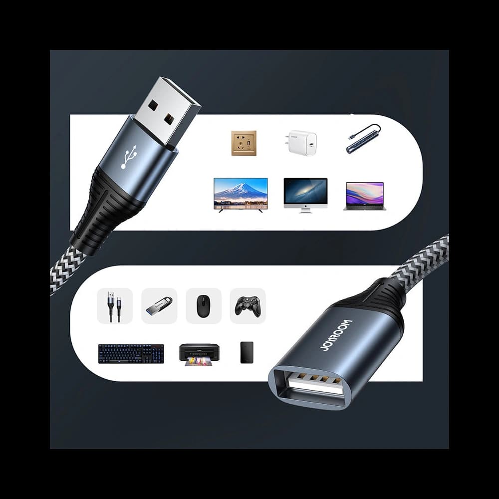 Cablul de extensie Joyroom USB 2.0 480 Mbps 2m gri (S-2030N13 gray) - 6