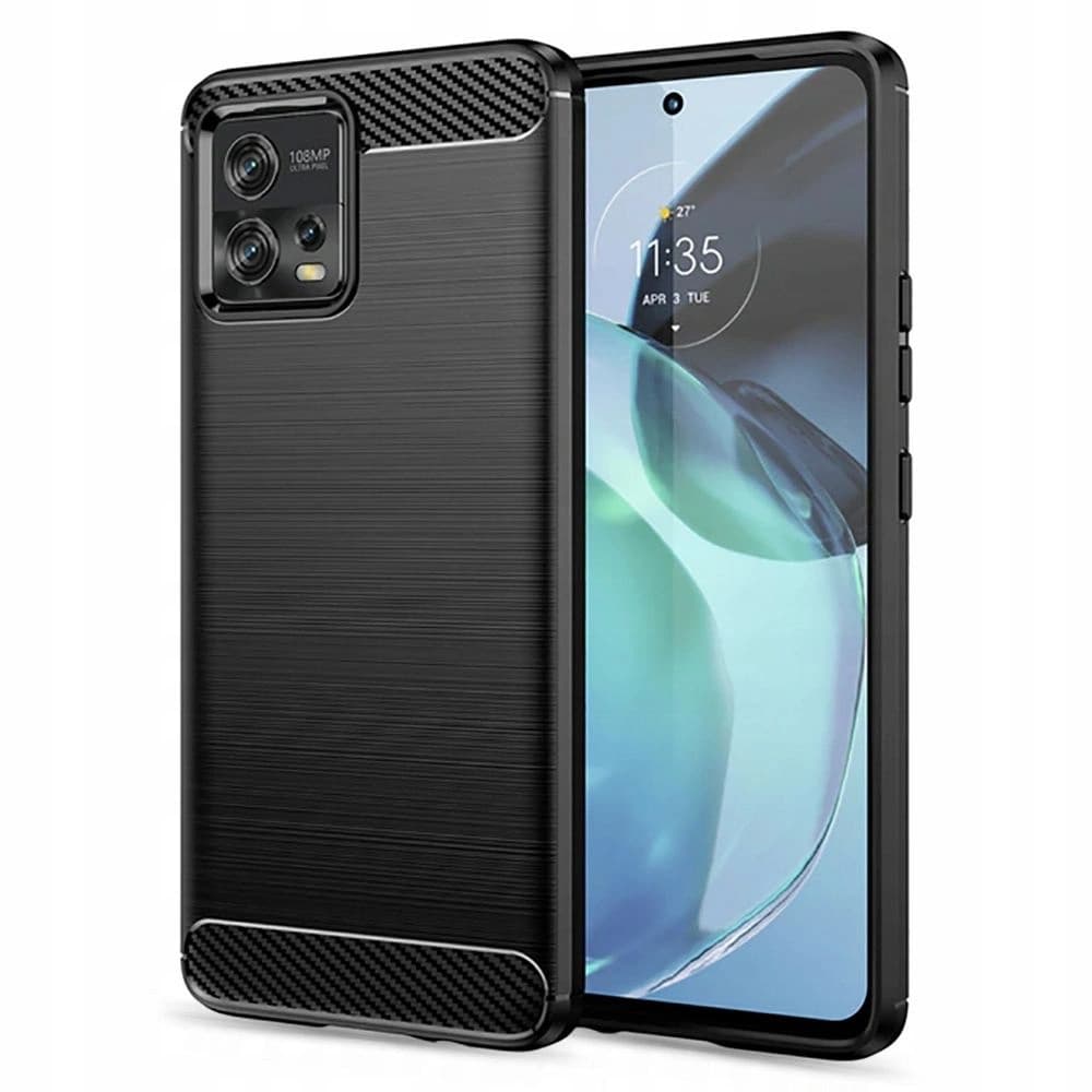 Case Tech-Protect TPUCarbon Motorola Moto G72 Schwarz