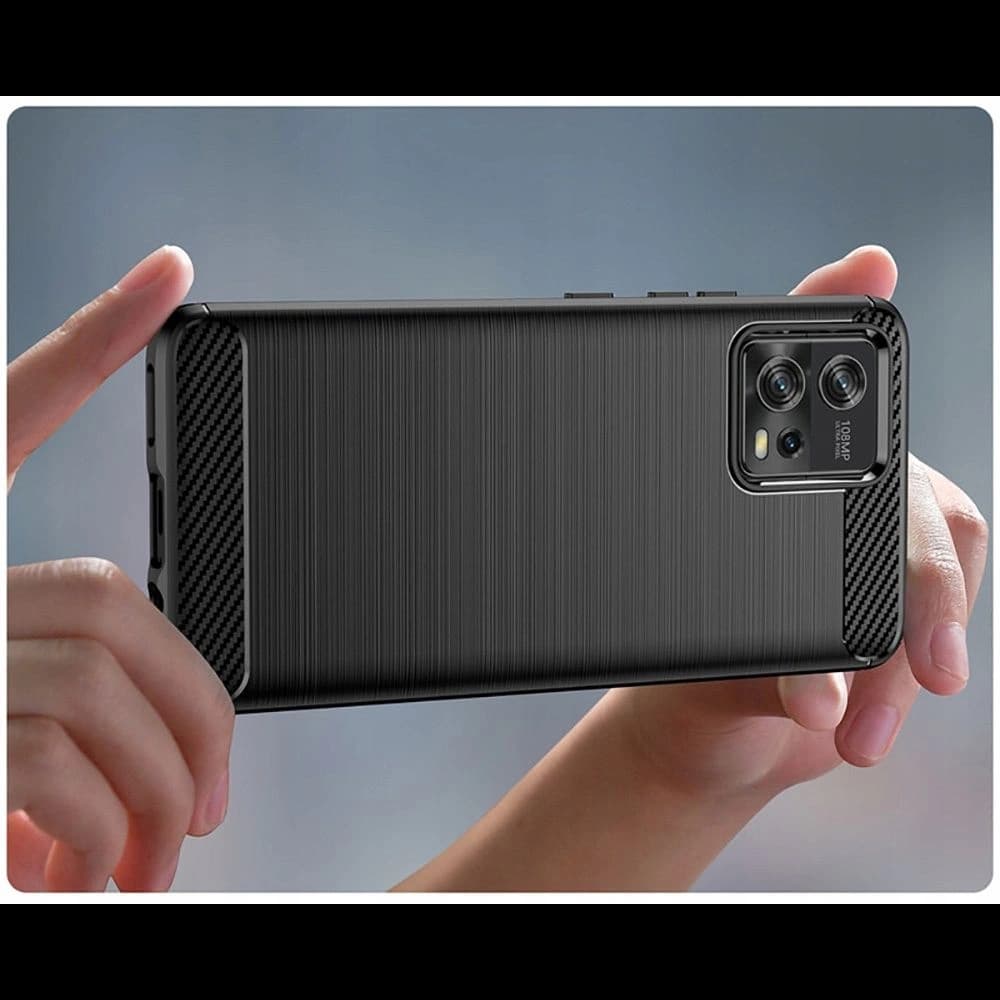 Case Tech-Protect TPUCarbon Motorola Moto G72 Schwarz - 6