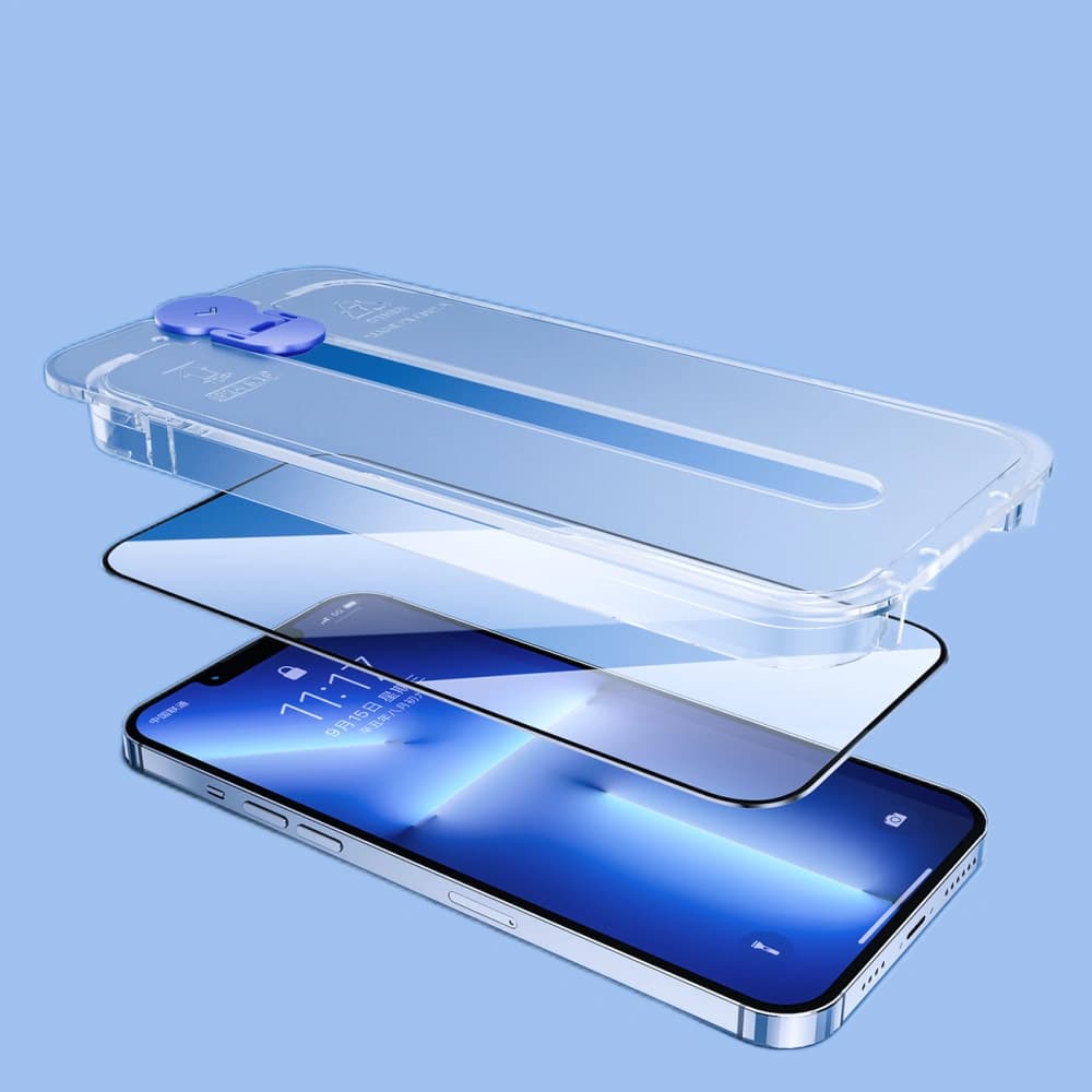 Gehärtetes Glas Joyroom Knight Apple iPhone 14 Pro Montageset transparent (JR-H10) - 9