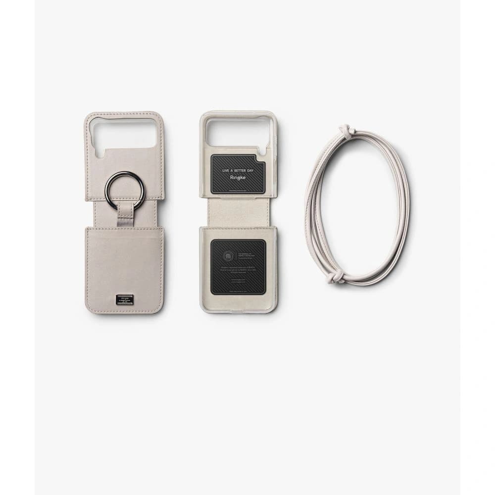 Case Ringke Signature Folio Samsung Galaxy Z Flip 4 Taubengrau - 3