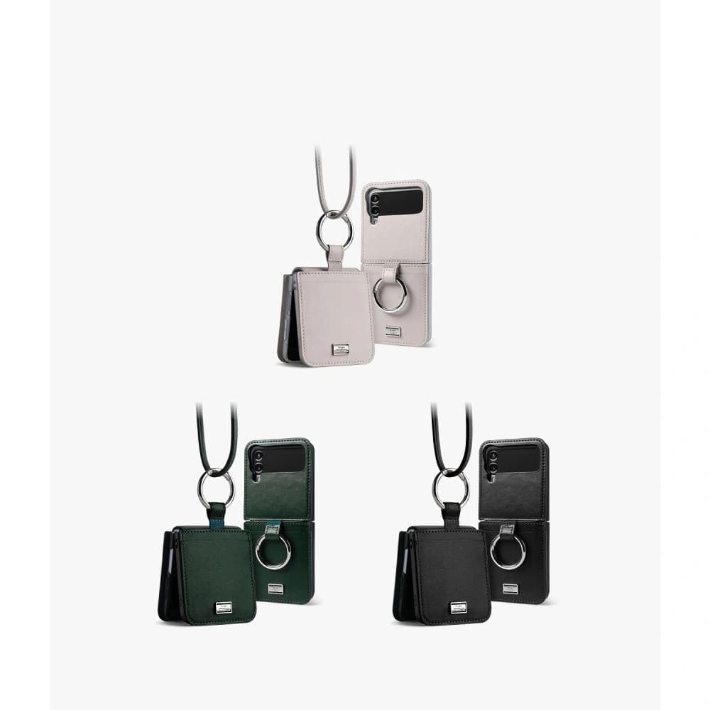 Case Ringke Signature Folio Samsung Galaxy Z Flip 4 Taubengrau - 5