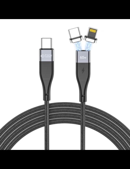 Kabel magnetyczny Tech-Protect Ultraboost 2in1 Magnetic Cable Lightning & USB-C PD 60W 3A 100cm Black