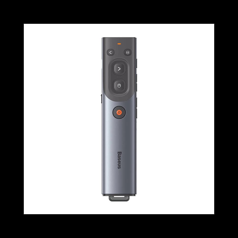Többfunkciós távirányító Baseus Orange Dot bemutatókhoz, piros lézeres mutatóval, akkumulátoros (szürke) - 1