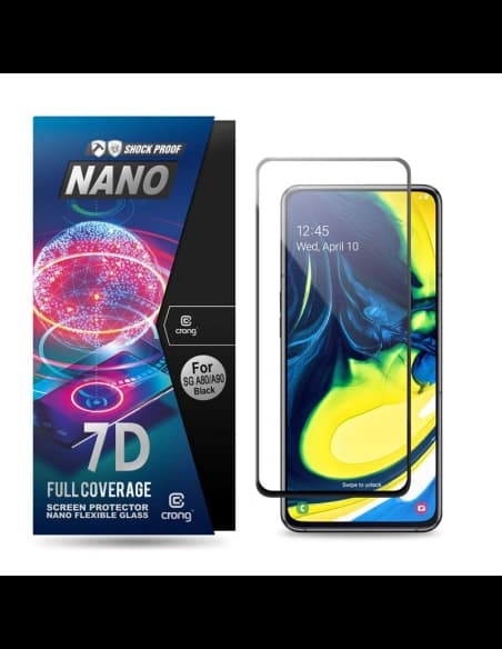 Hybridní sklo Crong 7D Nano Flexible Glass Samsung Galaxy A80/A90