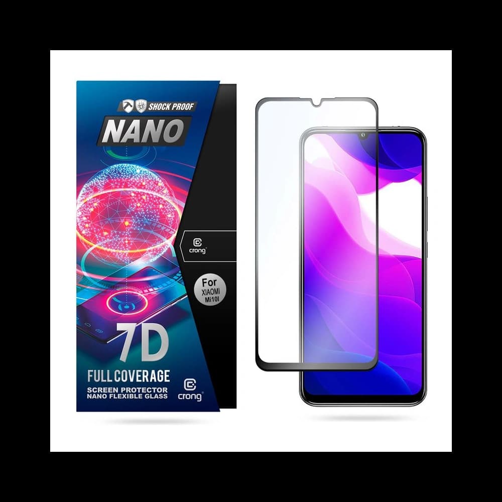 Hybridní sklo Crong 7D Nano Flexible Glass Xiaomi Mi 10 Lite