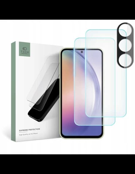 Gehärtetes Glas + für Kameraobjektive Tech-Protect Supreme Set Samsung Galaxy A54 5G Clear [2+1 PACK]