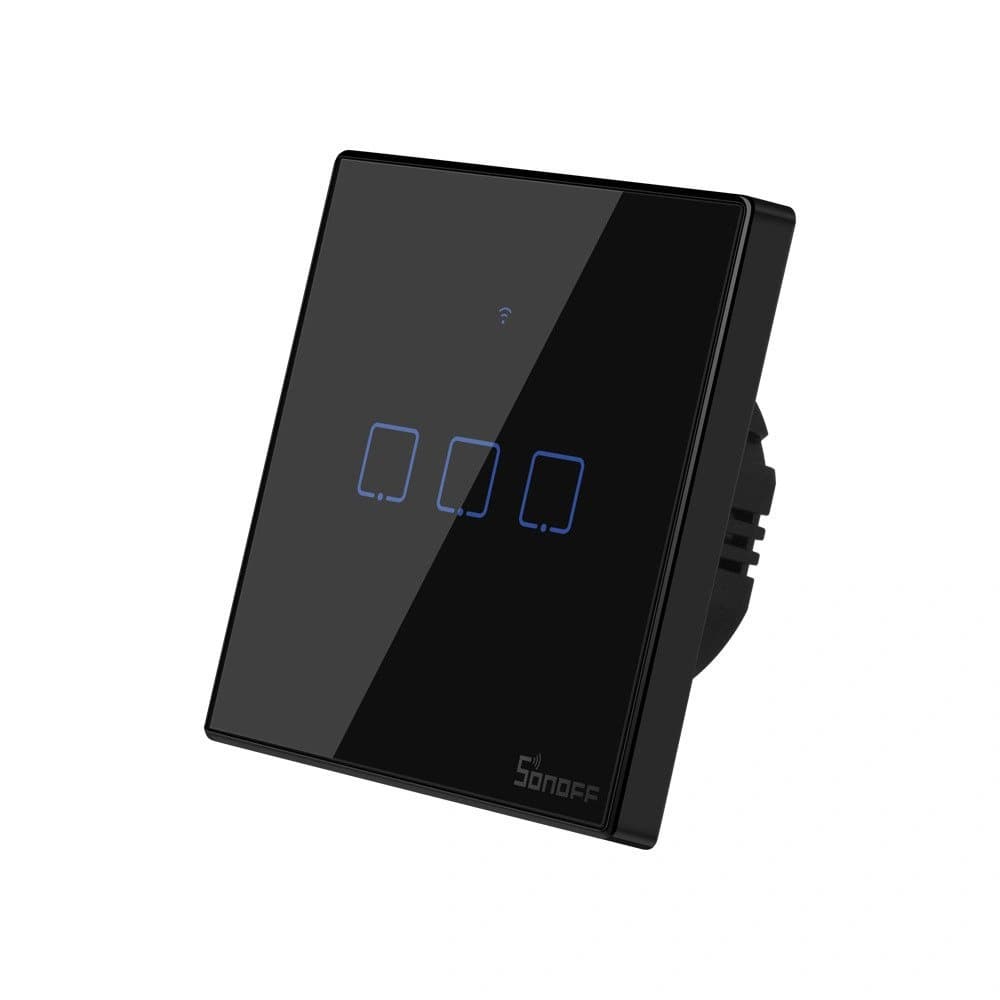 Touch light switch WiFi + RF 433 Sonoff T3 EU TX (3-channel) black - 3