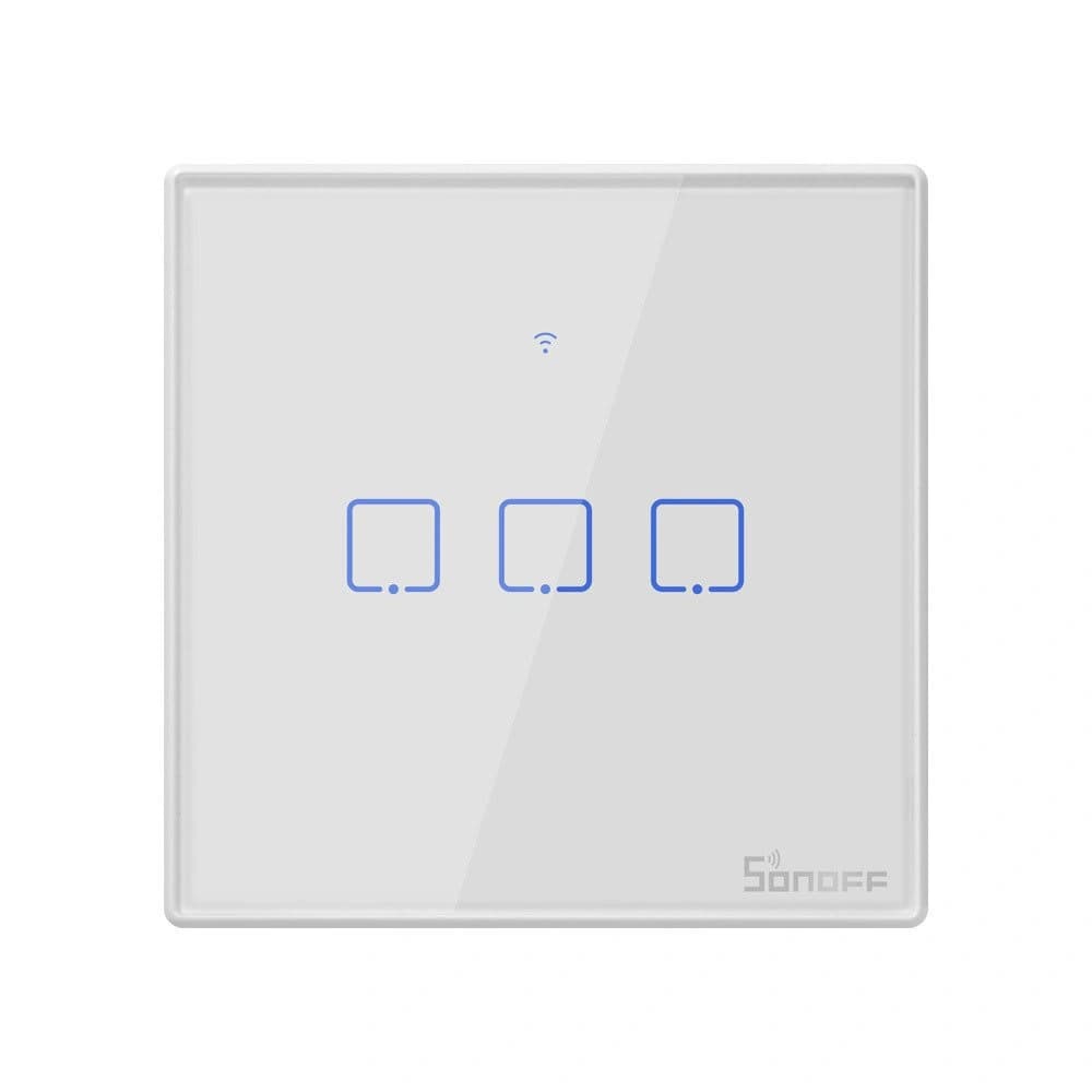 Touch light switch WiFi + RF 433 Sonoff T2 EU TX (3-channel) white