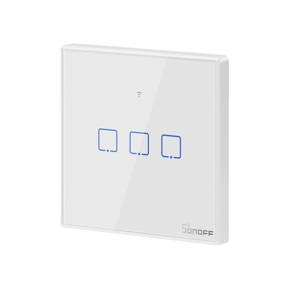 Touch light switch WiFi + RF 433 Sonoff T2 EU TX (3-channel) white - 3