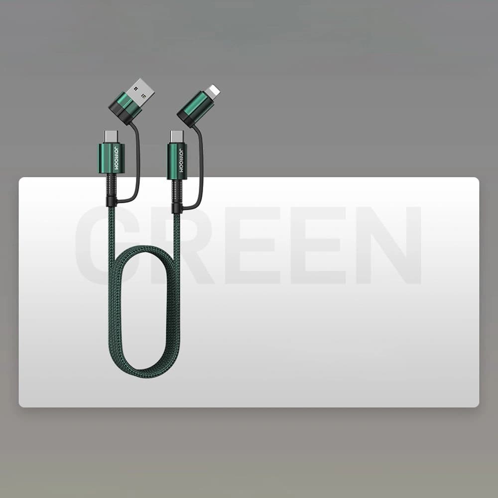 Kabel Joyroom 4w1 USB-C/USB-A - USB-C/Lithtning Quick Charge Power Delivery 3 A 60 W 1,2 m grün (S-1230G3) - 10