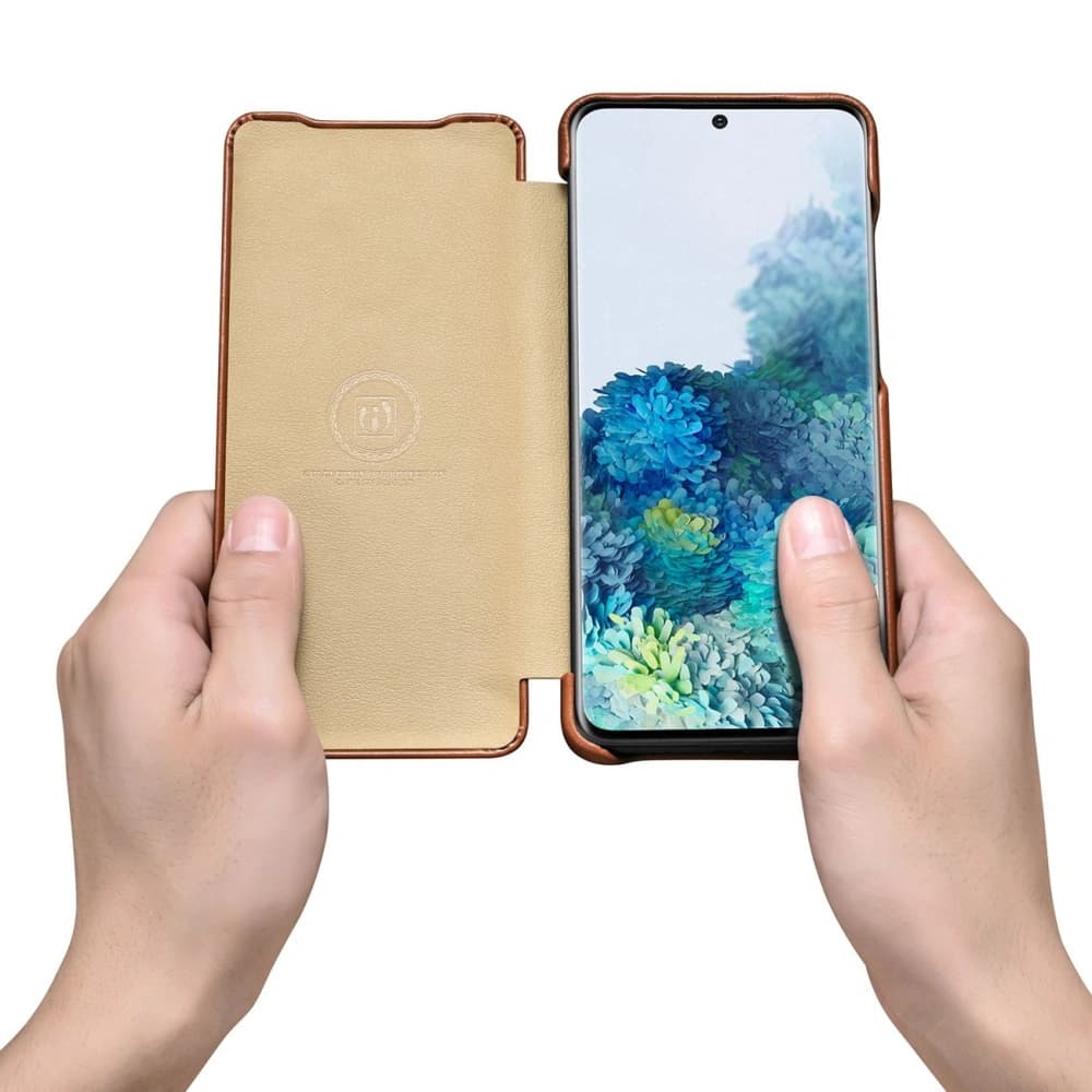 Etui iCarer Curved Edge Vintage Folio Samsung Galaxy S20+ Plus hnědá - 9