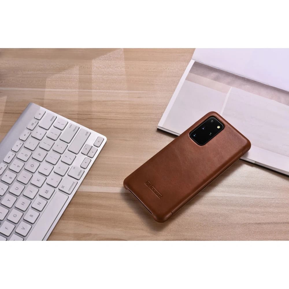 Etui iCarer Curved Edge Vintage Folio Samsung Galaxy S20+ Plus hnědá - 12