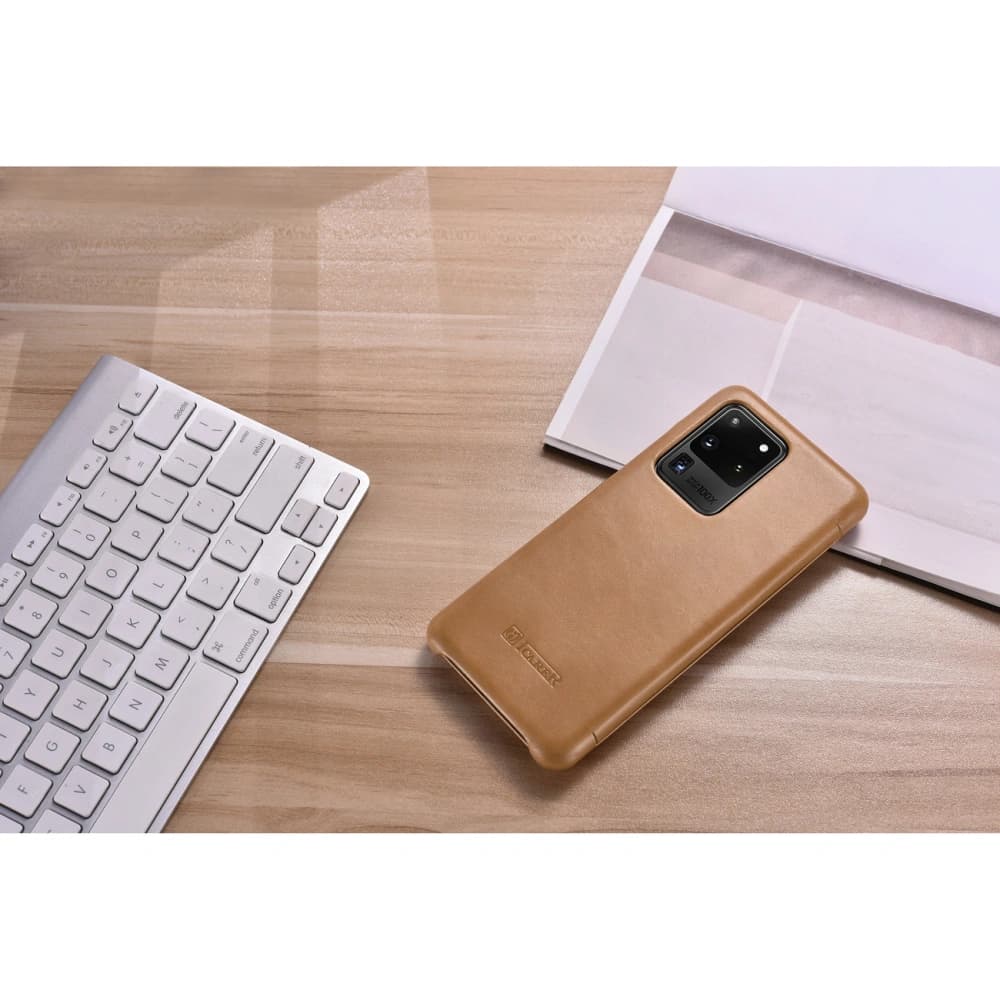 Etui iCarer Görbe Szélű Vintage Folio Samsung Galaxy S20 Ultra khaki - 11