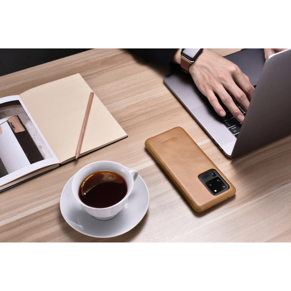 Etui iCarer Görbe Szélű Vintage Folio Samsung Galaxy S20 Ultra khaki - 12