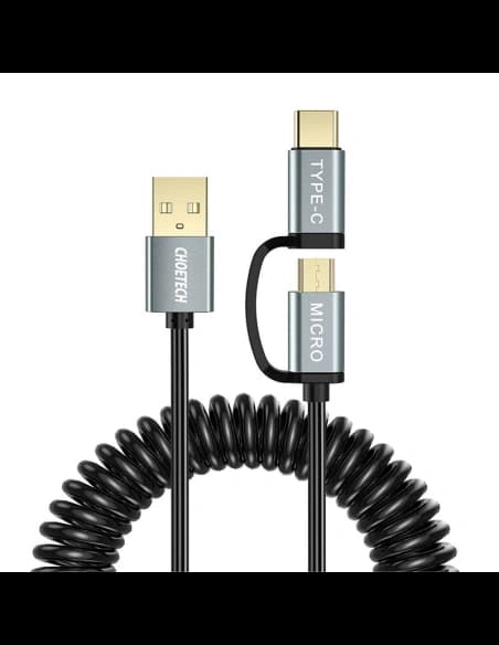 Kabel Choetech XAC-0012-101BK 2in1 USB-A/USB-C - microUSB (czarny)