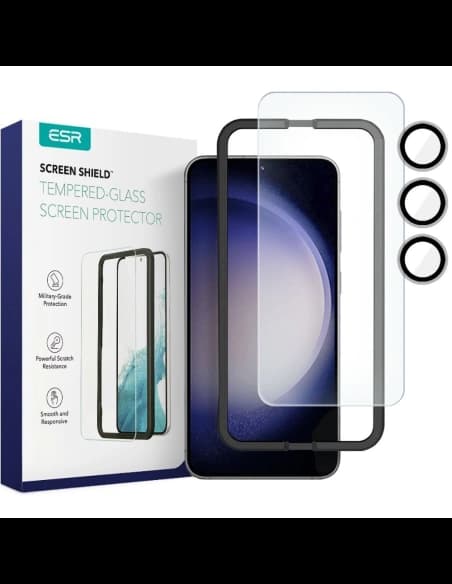 Tvrzené sklo + na objektivy fotoaparátu ESR Protector Set Samsung Galaxy S23 Clear [2+2 PACK]