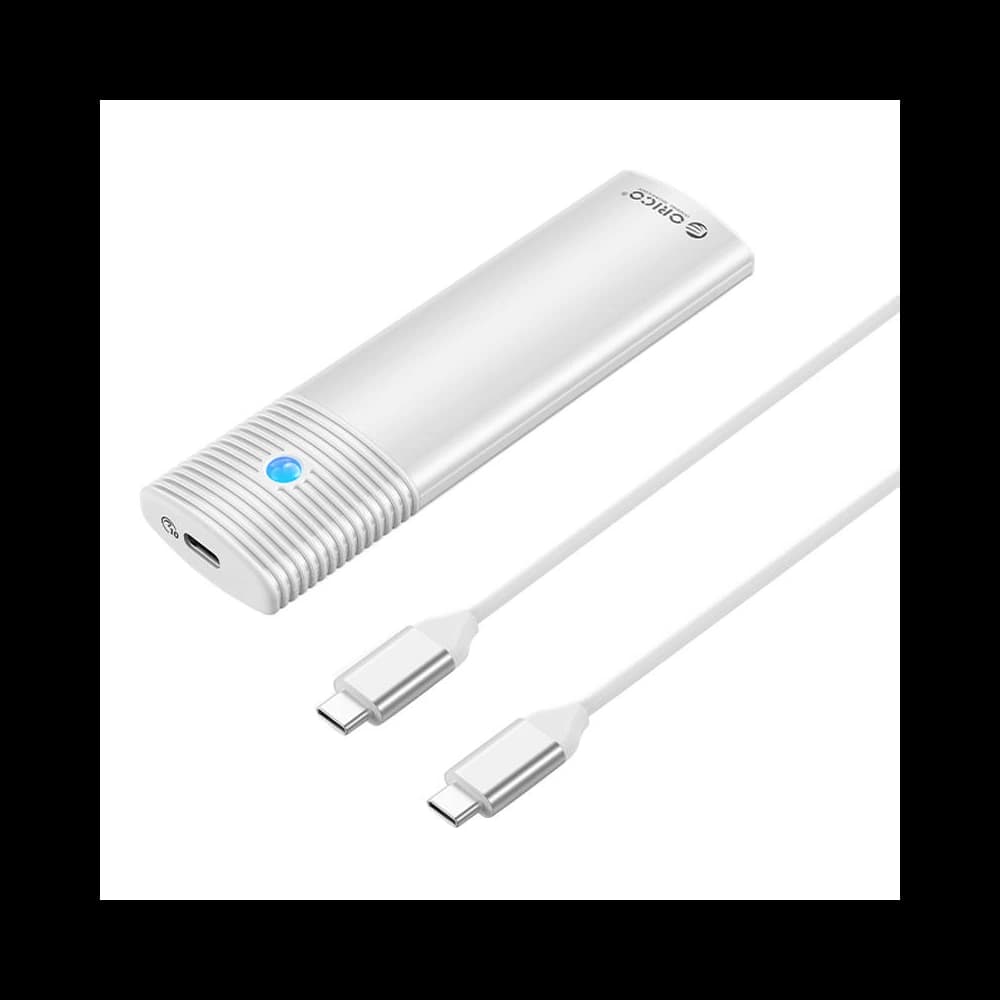 Obal pro disk M.2 SATA/NVMe, Orico PWDM2-G2-WH-EP, USB-C, 10Gbps (stříbrný) - 2