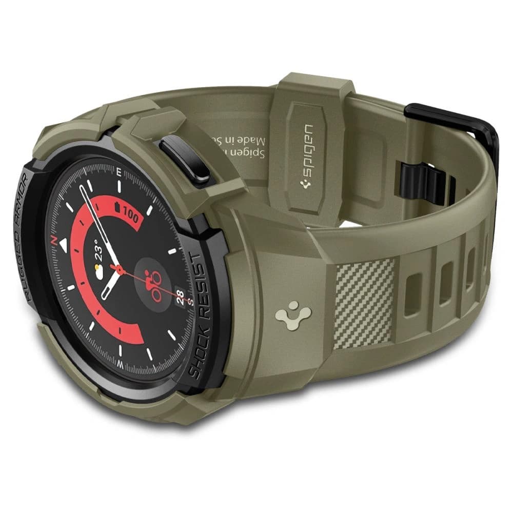 Spigen Samsung Armband + Gehäuse Rugged Armor Pro Galaxy Watch 5 Pro 45mm Vintage Khaki - 10